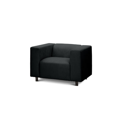 Fotel 95 cm do relaksu w stylu skandynawskim | July Węgiel (POSO 135)