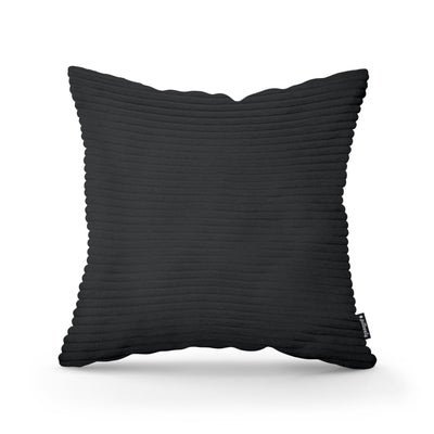 Poduszka dekoracyjna 45×45 cm w stylu scandi i boho | Szeroki Sztruks Węgiel (POSO 135)