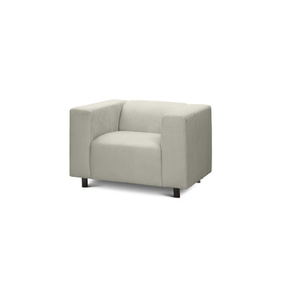 Fotel 95 cm do relaksu w stylu skandynawskim | July Szary Len (POSO 140)