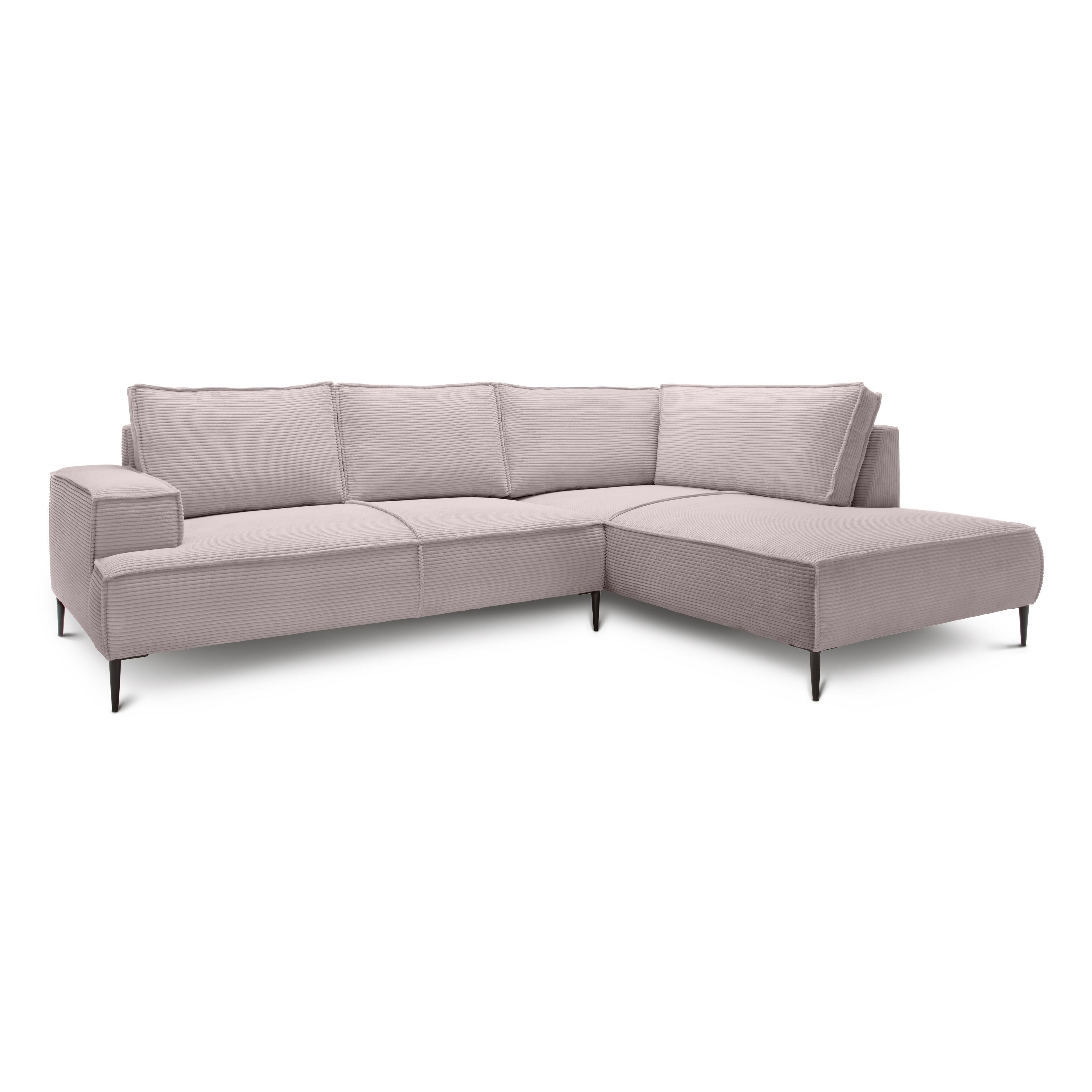 Narożnik 4-osobowy 275 cm – POSO, pianka T35, stelaż drewniany | May Płowe Szkło (POSO 145) Prawostronny