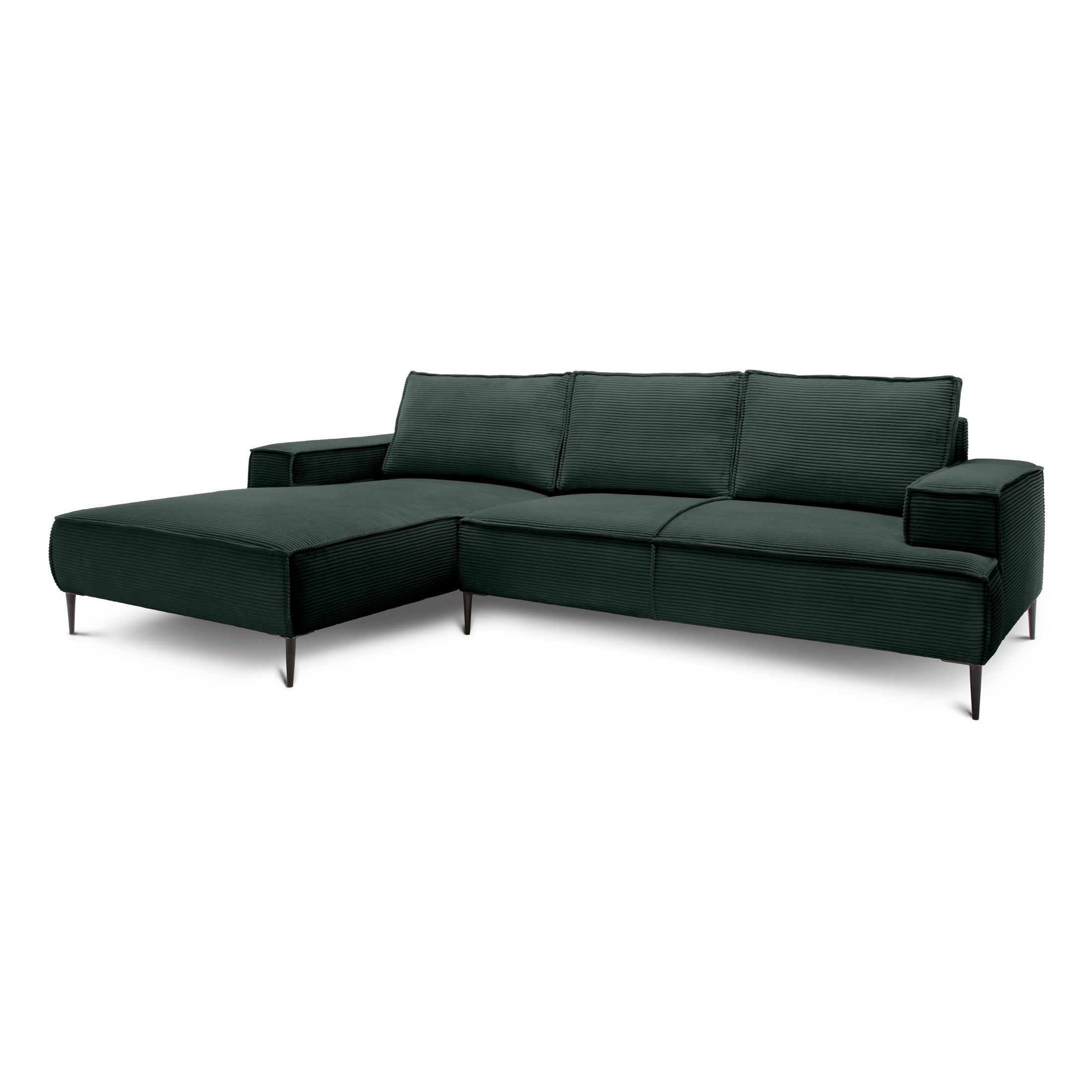 Narożnik 3-osobowy 275 cm w stylu modern classic | May Leśna Zieleń (POSO 14) Lewostronny