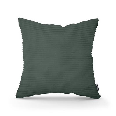 Poduszka dekoracyjna 45×45 cm w stylu scandi i boho | Szeroki Sztruks Leśna Zieleń (POSO 14)