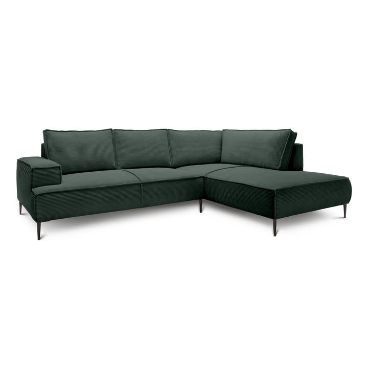 Narożnik 4-osobowy 275 cm – POSO, pianka T35, stelaż drewniany | May Leśna Zieleń (POSO 14) Prawostronny