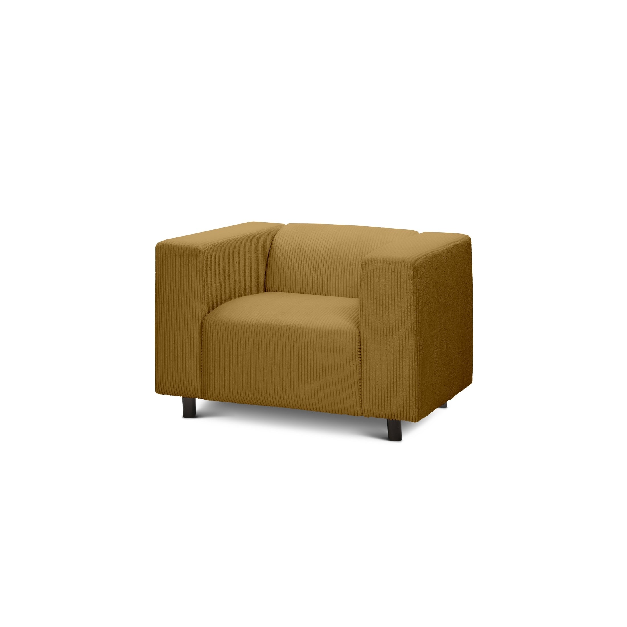 Fotel 95 cm do relaksu w stylu skandynawskim | July Złocisty Orzech (POSO 01)