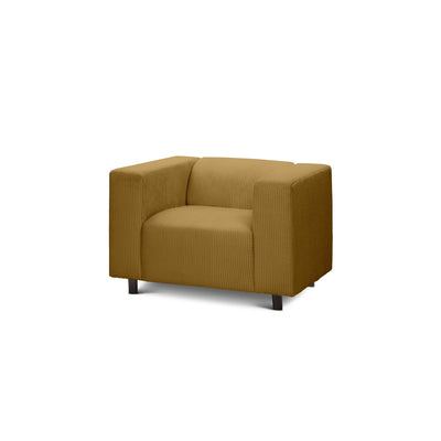 Fotel 95 cm do relaksu w stylu skandynawskim | July Złocisty Orzech (POSO 01)