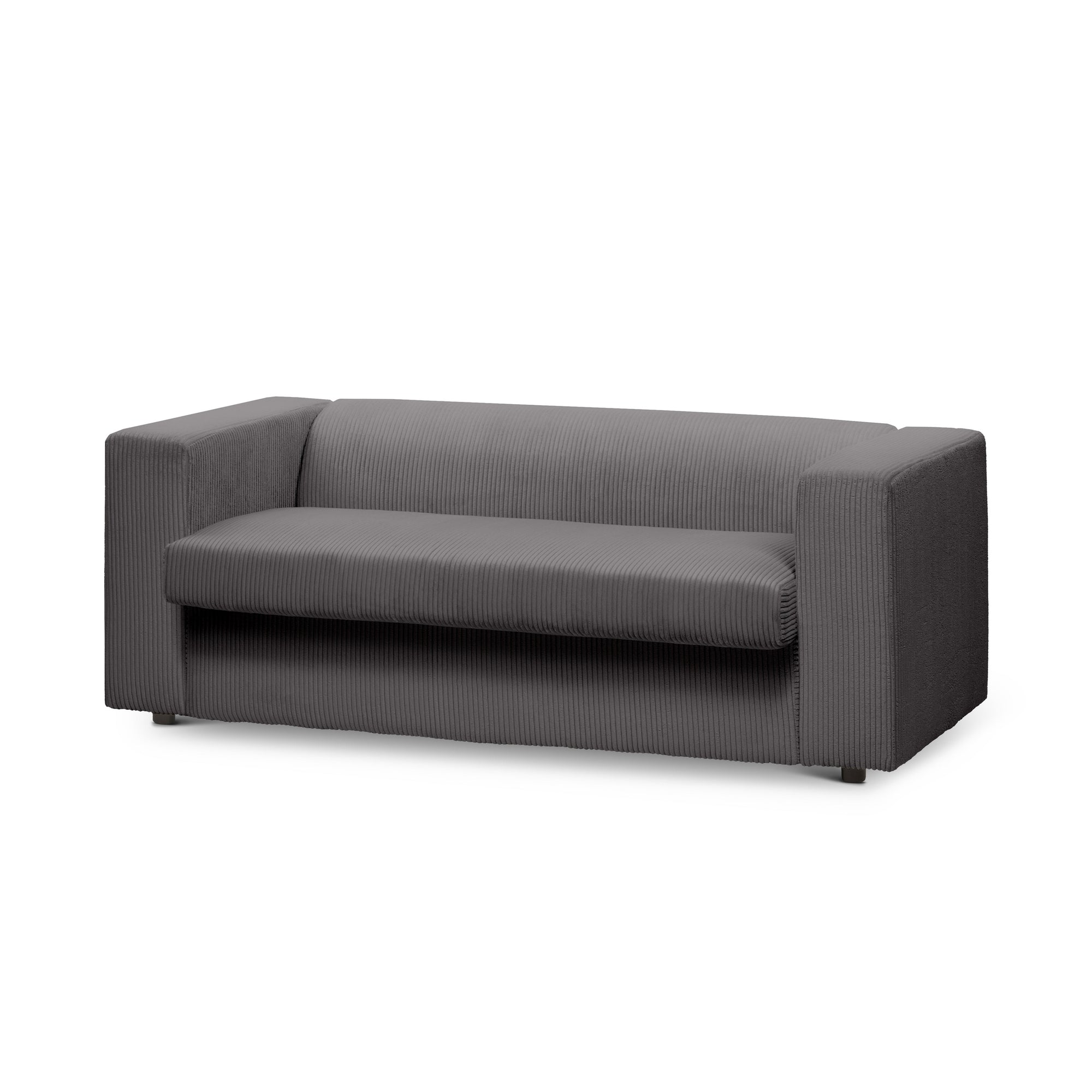 Sofa 2-osobowa z funkcją spania 174 cm – kompaktowa, sztruksowa, nowoczesna | July Stalowy Brąz (POSO 22)