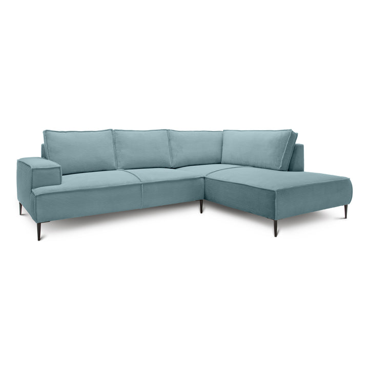 Narożnik 4-osobowy 275 cm – POSO, pianka T35, stelaż drewniany | May Zimna Mięta (POSO 26) Prawostronny