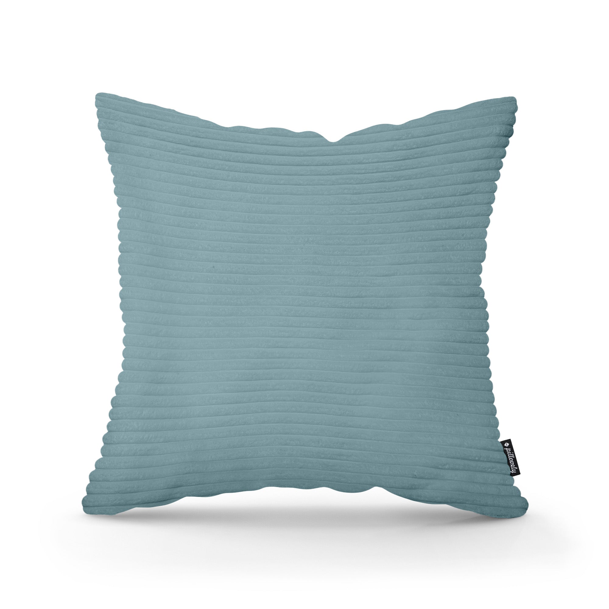 Poduszka dekoracyjna 45×45 cm w stylu scandi i boho – wyraziste prążki | Szeroki Sztruks Zimna Mięta (POSO 26)