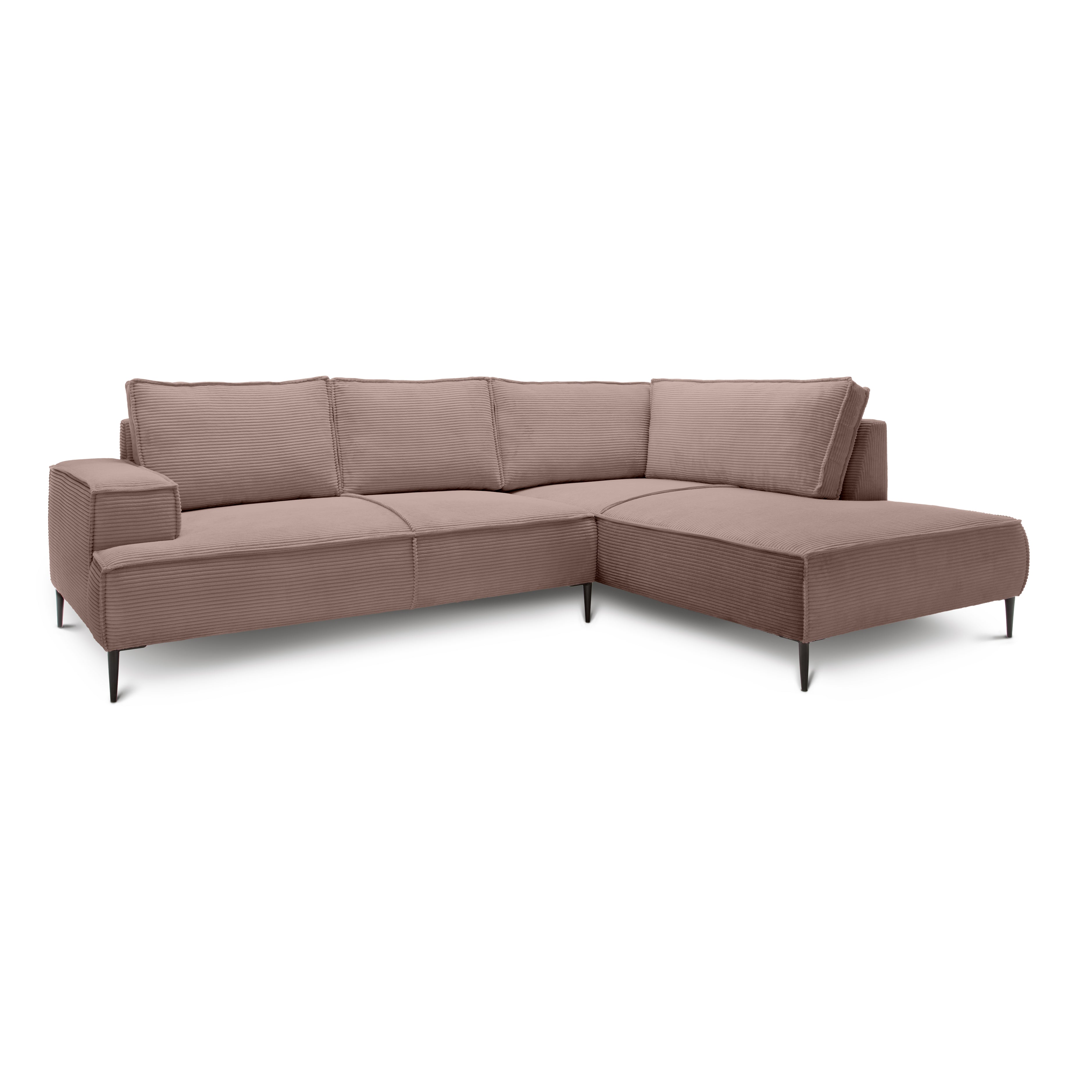 Narożnik 4-osobowy 275 cm – POSO, pianka T35, stelaż drewniany | May Jesienny Brąz (POSO 27) Prawostronny