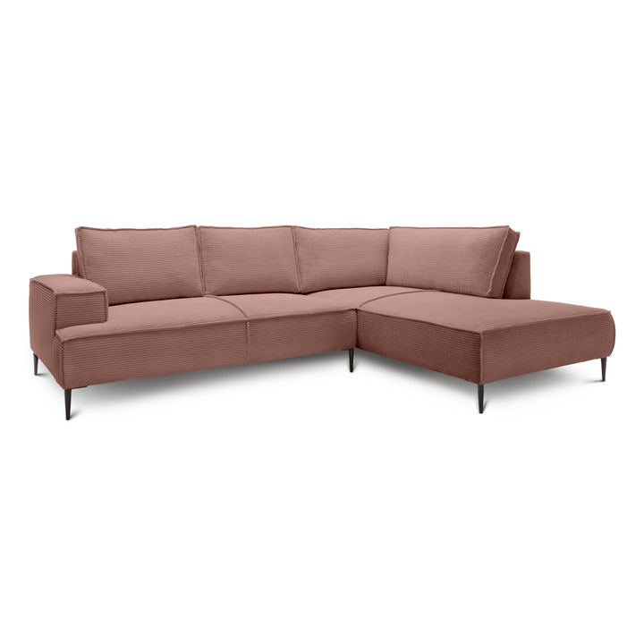 Narożnik 4-osobowy 275 cm – POSO, pianka T35, stelaż drewniany | May Ceglane Ciepło (POSO 29) Prawostronny