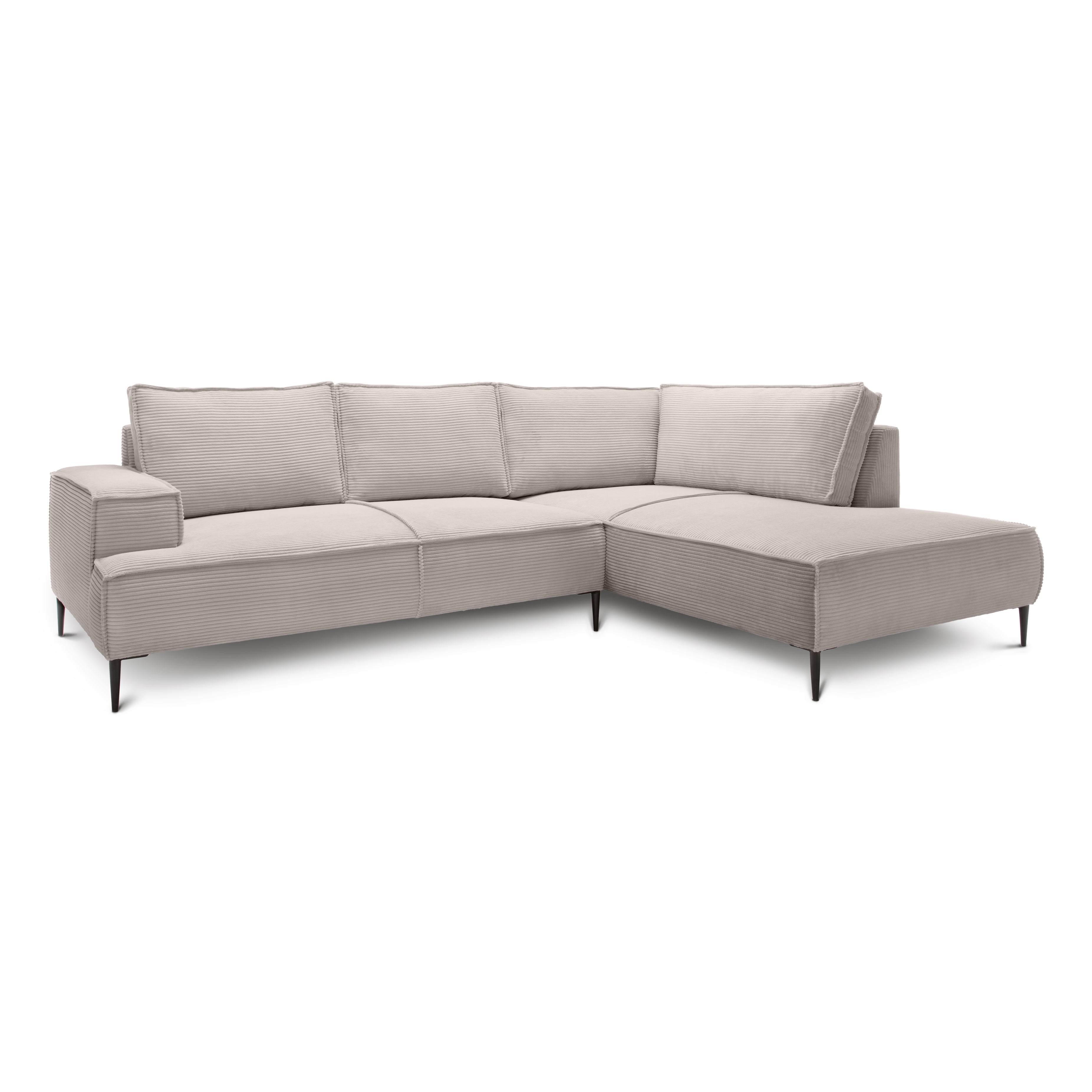 Narożnik 4-osobowy 275 cm – POSO, pianka T35, stelaż drewniany | May Piaskowy Kamień (POSO 02) Prawostronny