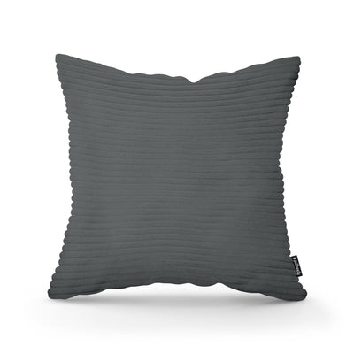 Poduszka dekoracyjna 45×45 cm w stylu scandi i boho | Szeroki Sztruks Antracyt (POSO 34)