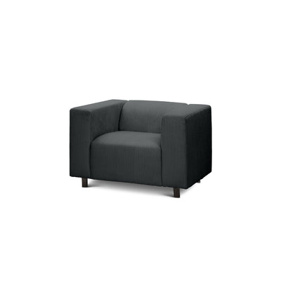 Fotel 95 cm do relaksu w stylu skandynawskim | July Antracyt (POSO 34)