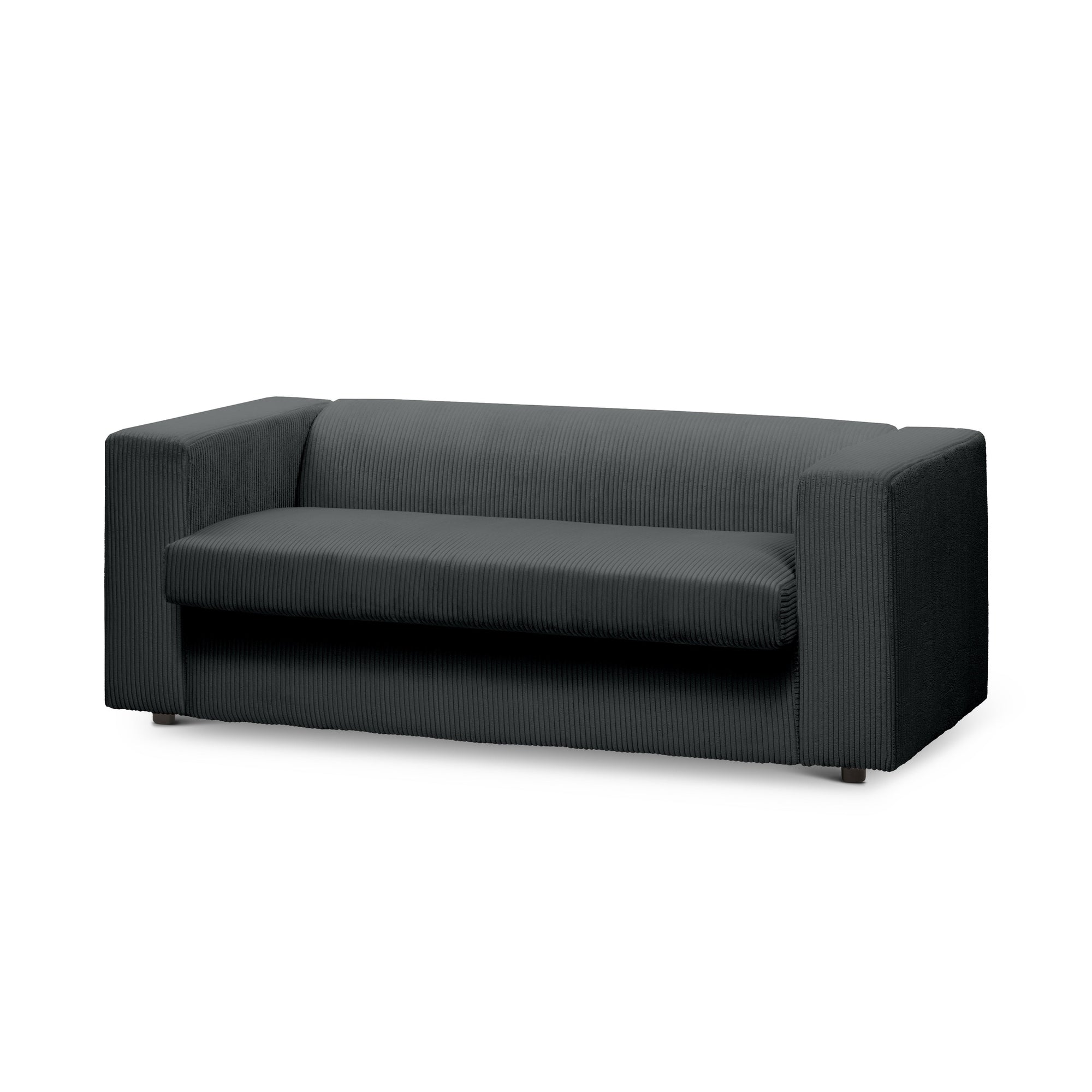 Sofa 2-osobowa z funkcją spania 174 cm – kompaktowa, sztruksowa, nowoczesna | July Antracyt (POSO 34)