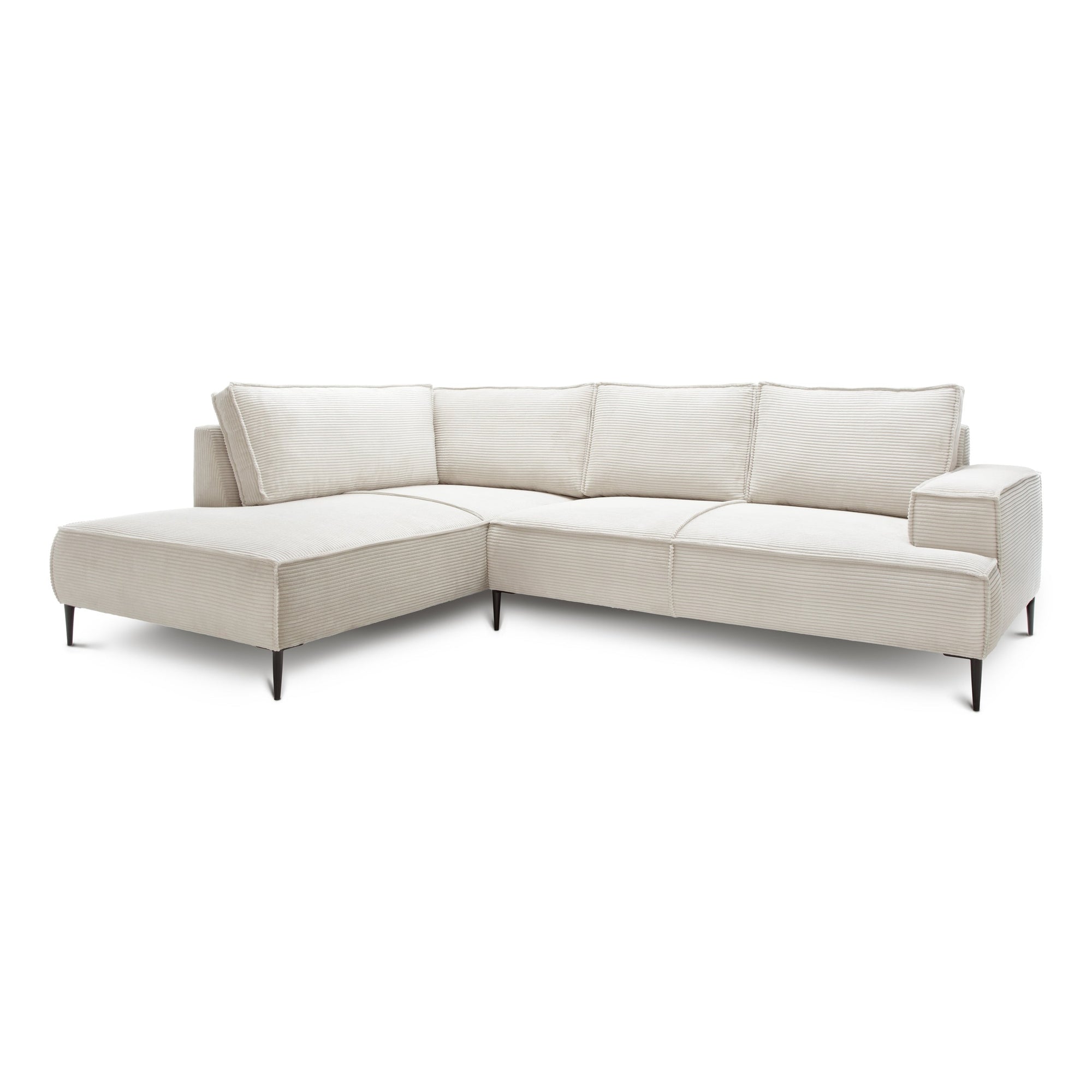 Narożnik 4-osobowy 275 cm – POSO, pianka T35, stelaż drewniany | May Porcelanowy Beż (POSO 38) Lewostronny