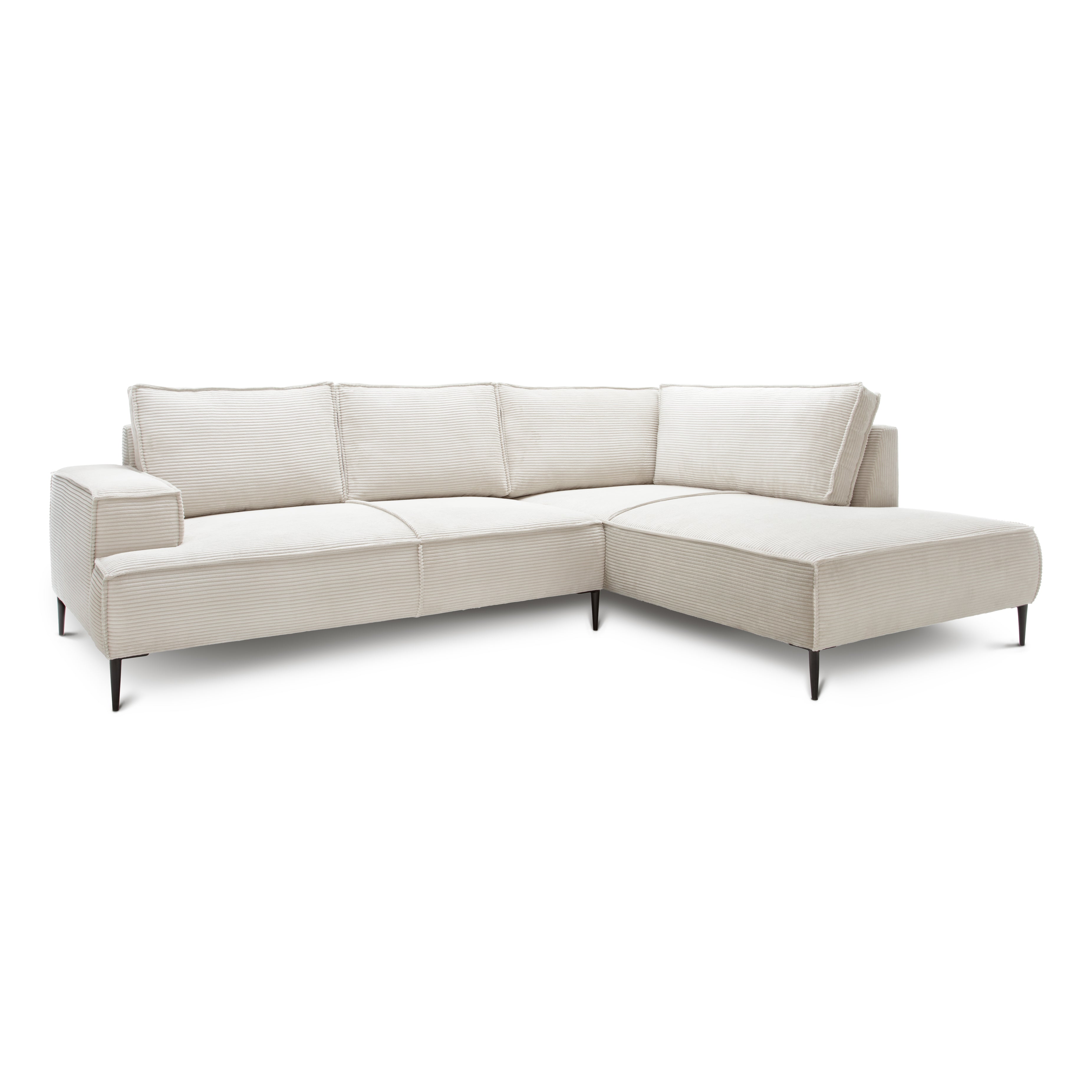 Narożnik 4-osobowy 275 cm – POSO, pianka T35, stelaż drewniany | May Porcelanowy Beż (POSO 38) Prawostronny