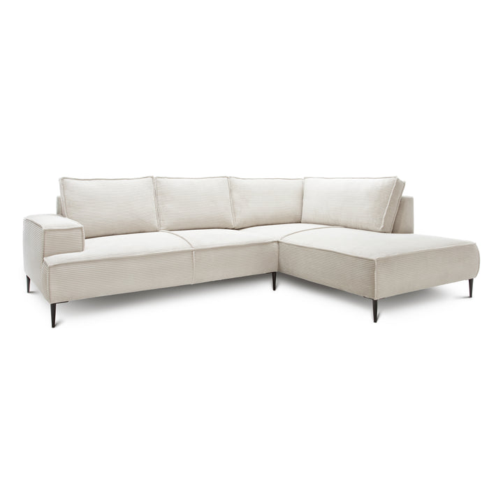 Narożnik 4-osobowy 275 cm – POSO, pianka T35, stelaż drewniany | May Porcelanowy Beż (POSO 38) Prawostronny