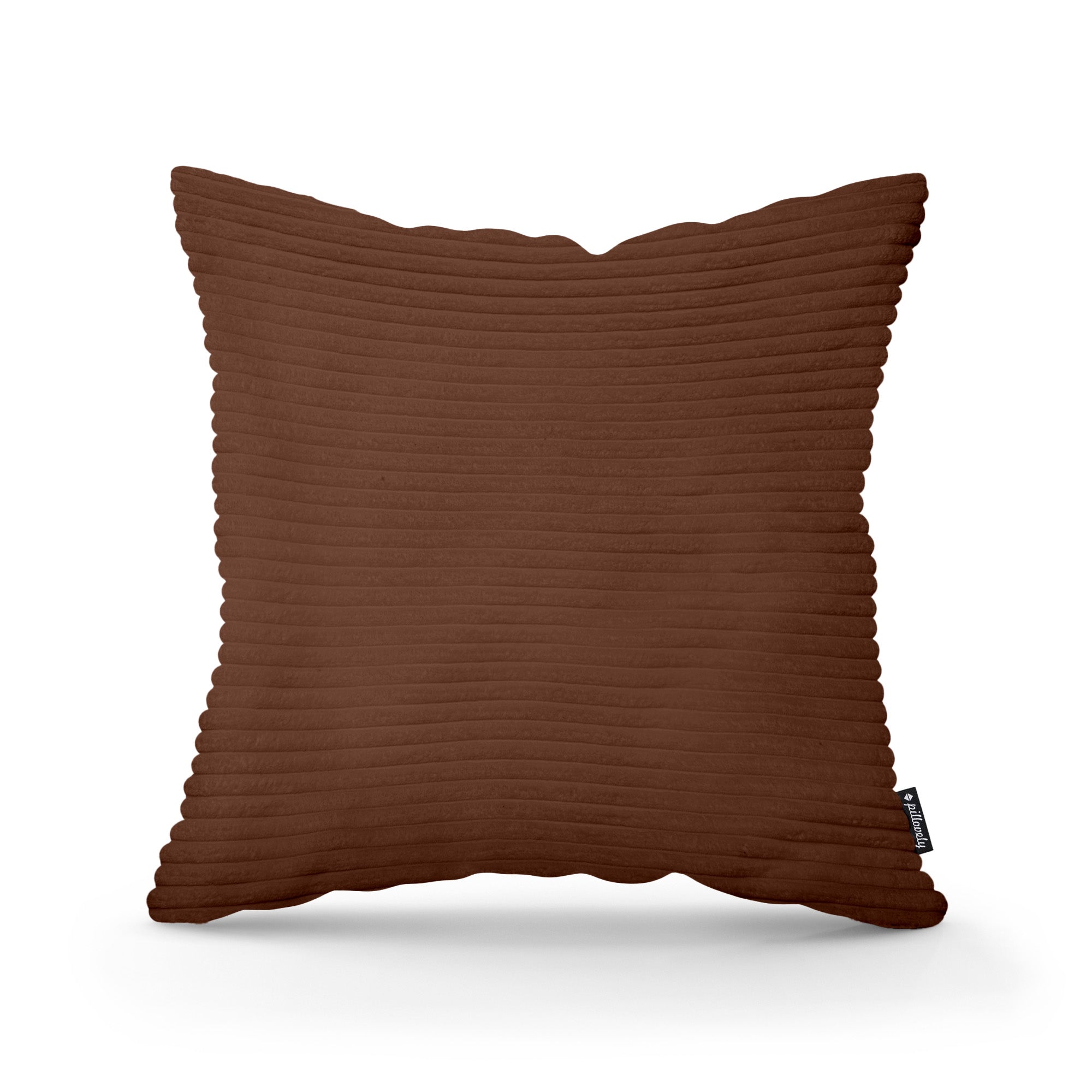 Poduszka dekoracyjna 45×45 cm w stylu scandi i boho – wyraziste prążki | Szeroki Sztruks Espresso (POSO 39)