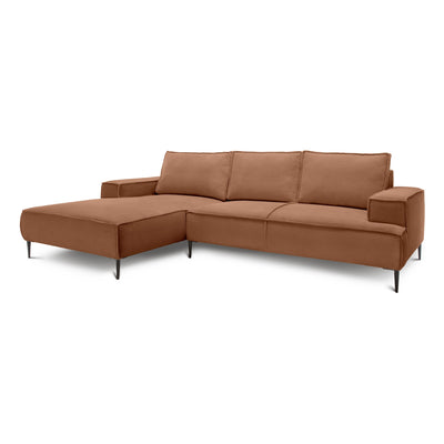 Narożnik 3-osobowy 275 cm w stylu modern classic | May Cynamon (POSO 41) Lewostronny