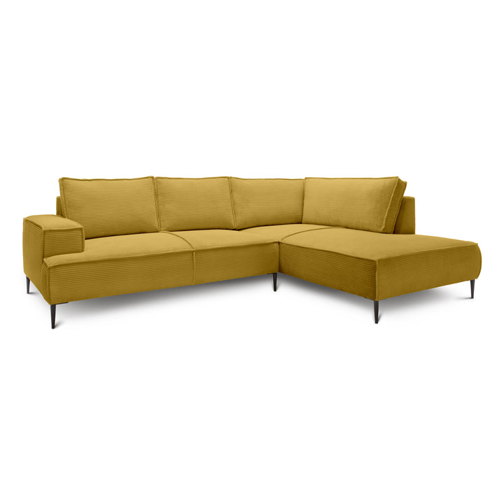 Narożnik 4-osobowy 275 cm – POSO, pianka T35, stelaż drewniany | May Miodowy Dąb (POSO 43) Prawostronny