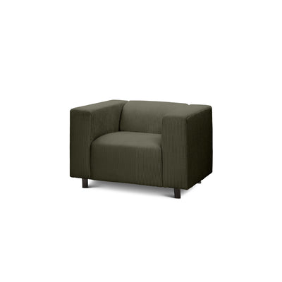 Fotel 95 cm do relaksu w stylu skandynawskim | July Zielony Dąb (POSO 46)