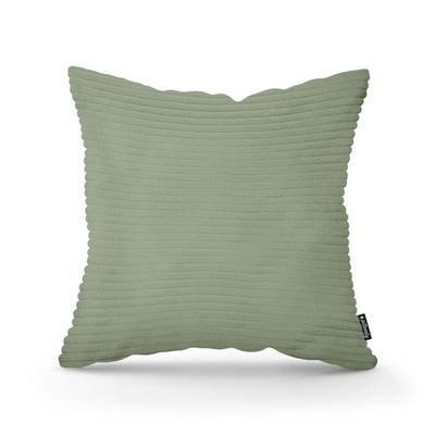 Poduszka dekoracyjna 45×45 cm w stylu scandi i boho | Szeroki Sztruks Szarozieleń (POSO 47)