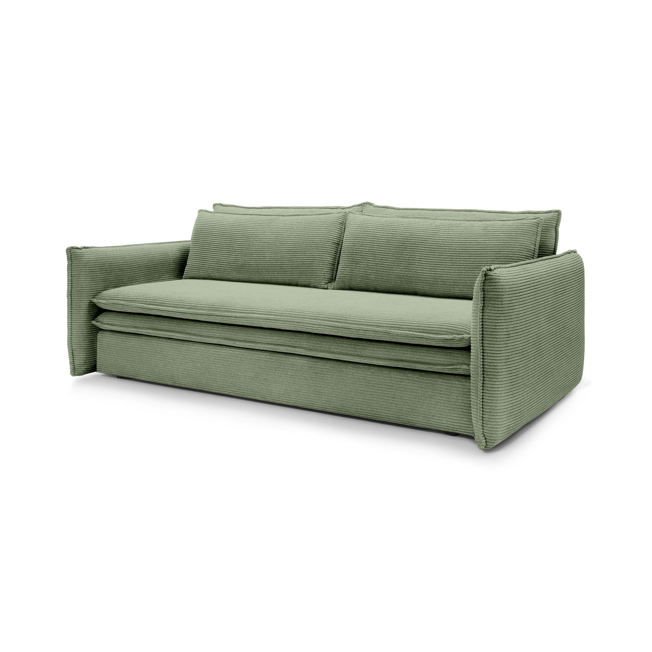 Sofa z spania 140x200 i pojemnikiem | Lily Szarozieleń (POSO 47)