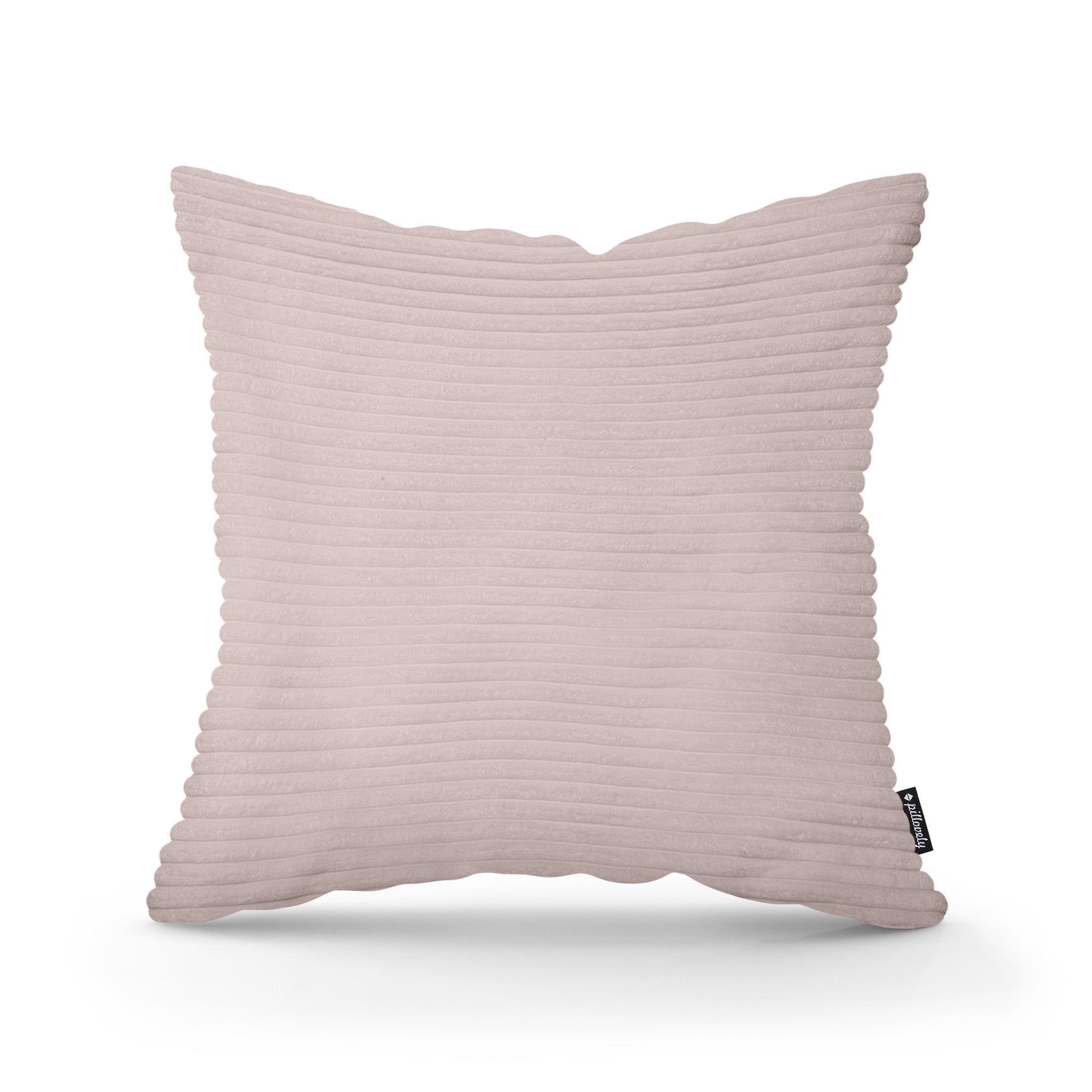 Poduszka dekoracyjna 45×45 cm w stylu scandi i boho – wyraziste prążki | Szeroki Sztruks Zgaszony Róż (POSO 52)