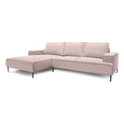 Narożnik 3-osobowy 275 cm w stylu modern classic | May Zgaszony Róż (POSO 52) Lewostronny