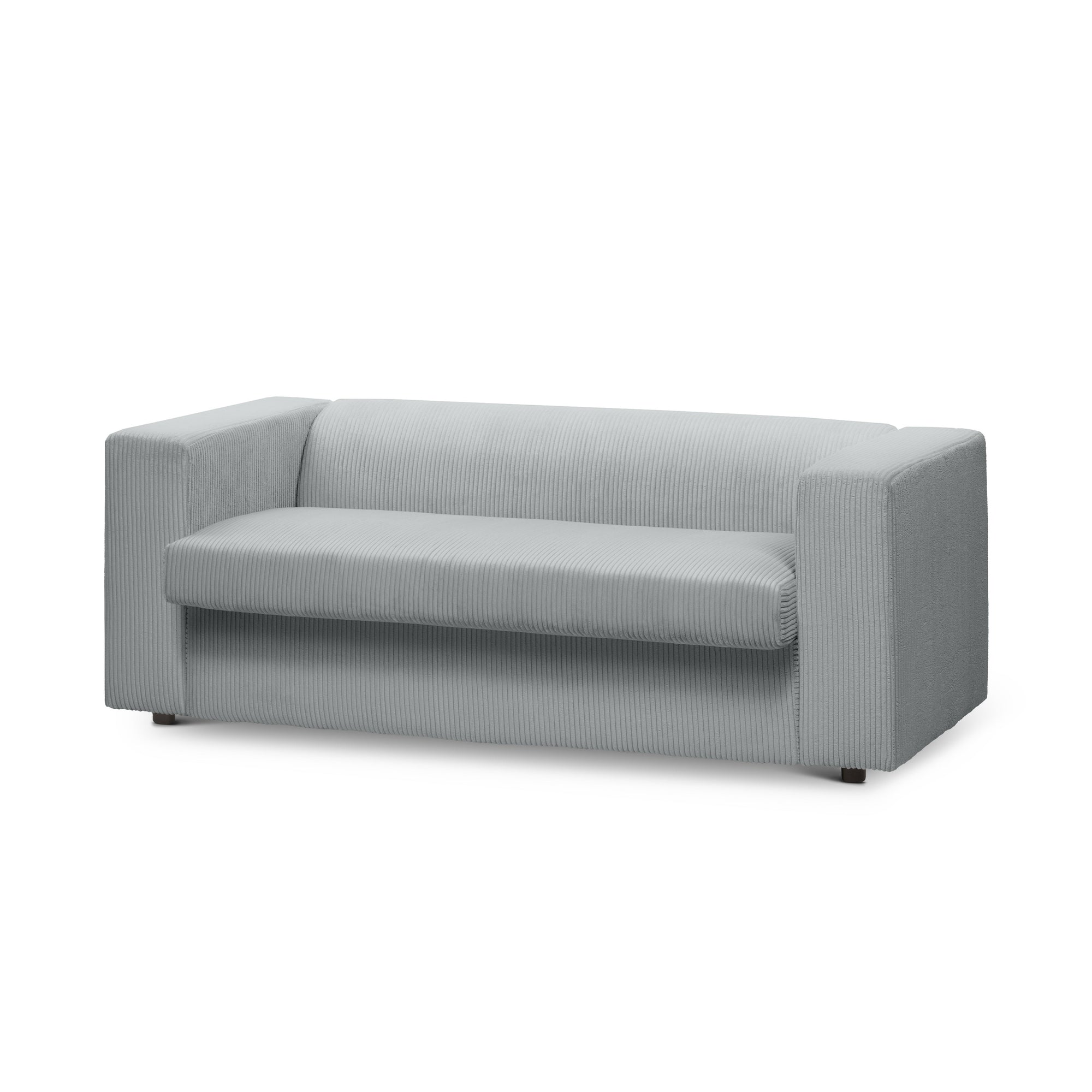 Sofa 2-osobowa z funkcją spania 174 cm – kompaktowa, sztruksowa, nowoczesna | July Szary Bambus (POSO 55)