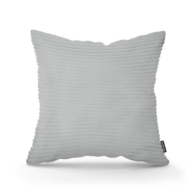 Poduszka dekoracyjna 45×45 cm w stylu scandi i boho | Szeroki Sztruks Szary Bambus (POSO 55)