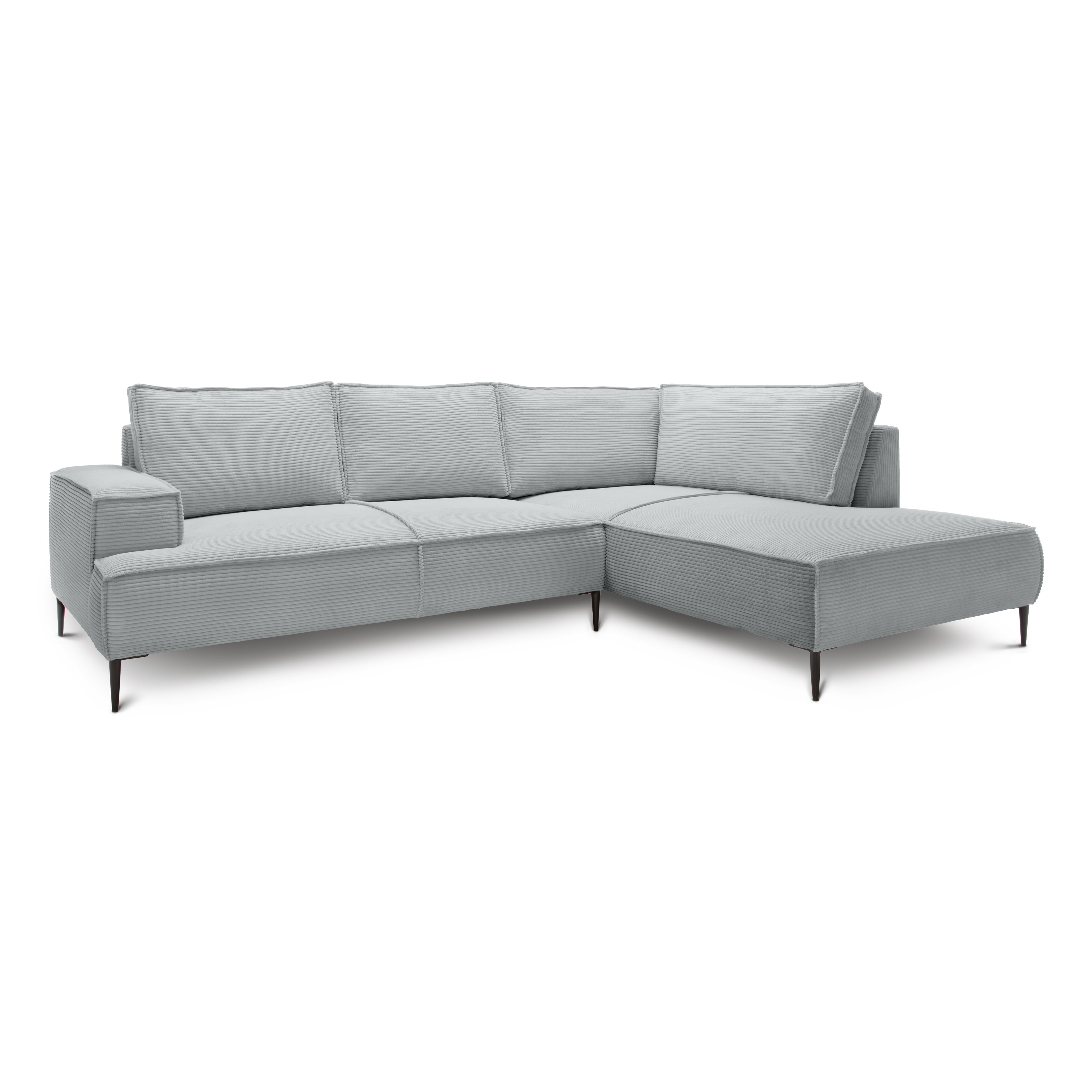 Narożnik 4-osobowy 275 cm – POSO, pianka T35, stelaż drewniany | May Szary Bambus (POSO 55) Prawostronny