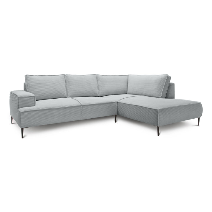 Narożnik 4-osobowy 275 cm – POSO, pianka T35, stelaż drewniany | May Szary Bambus (POSO 55) Prawostronny