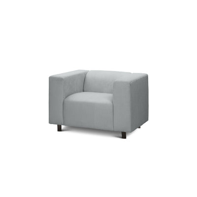 Fotel 95 cm do relaksu w stylu skandynawskim | July Szary Bambus (POSO 55)