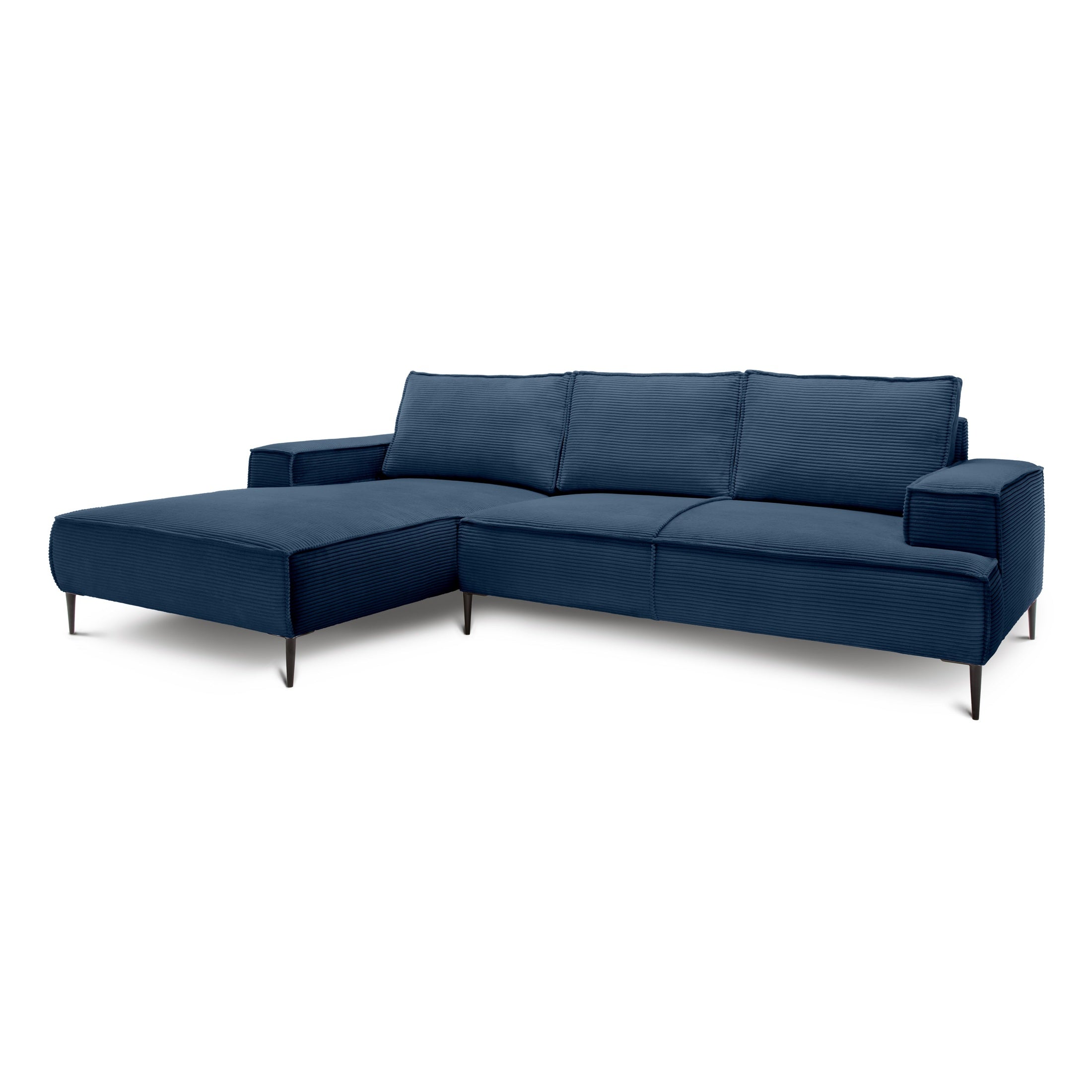 Narożnik 3-osobowy 275 cm w stylu modern classic | May Granatowy Grafit (POSO 05) Lewostronny