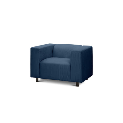 Fotel 95 cm do relaksu w stylu skandynawskim | July Granatowy Grafit (POSO 05)