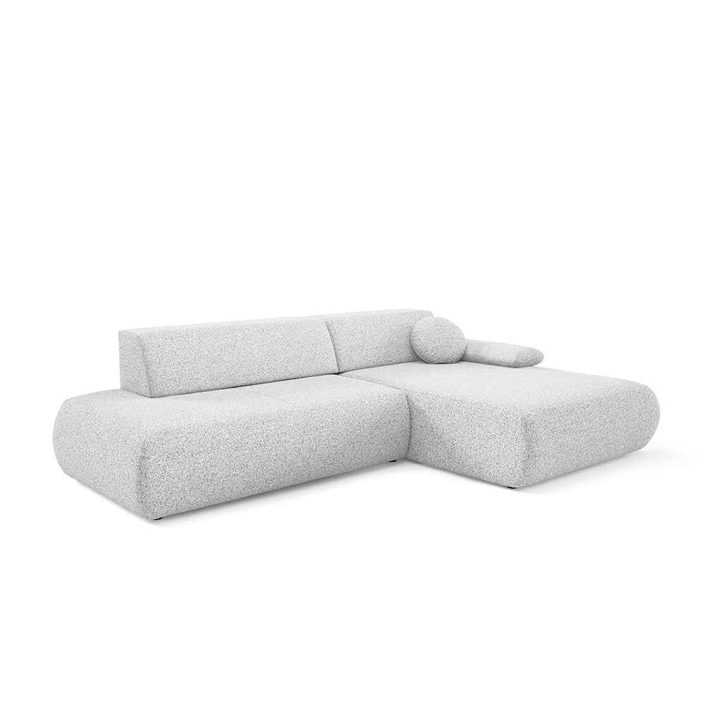 Narożnik 4-osobowy z funkcją spania w stylu minimalistycznym | Puentro Prawo Perliste Taupe (PUENTE 80)