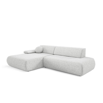 Narożnik 4-osobowy z funkcją spania w stylu minimalistycznym | Puentro Lewo Perliste Taupe (PUENTE 80)