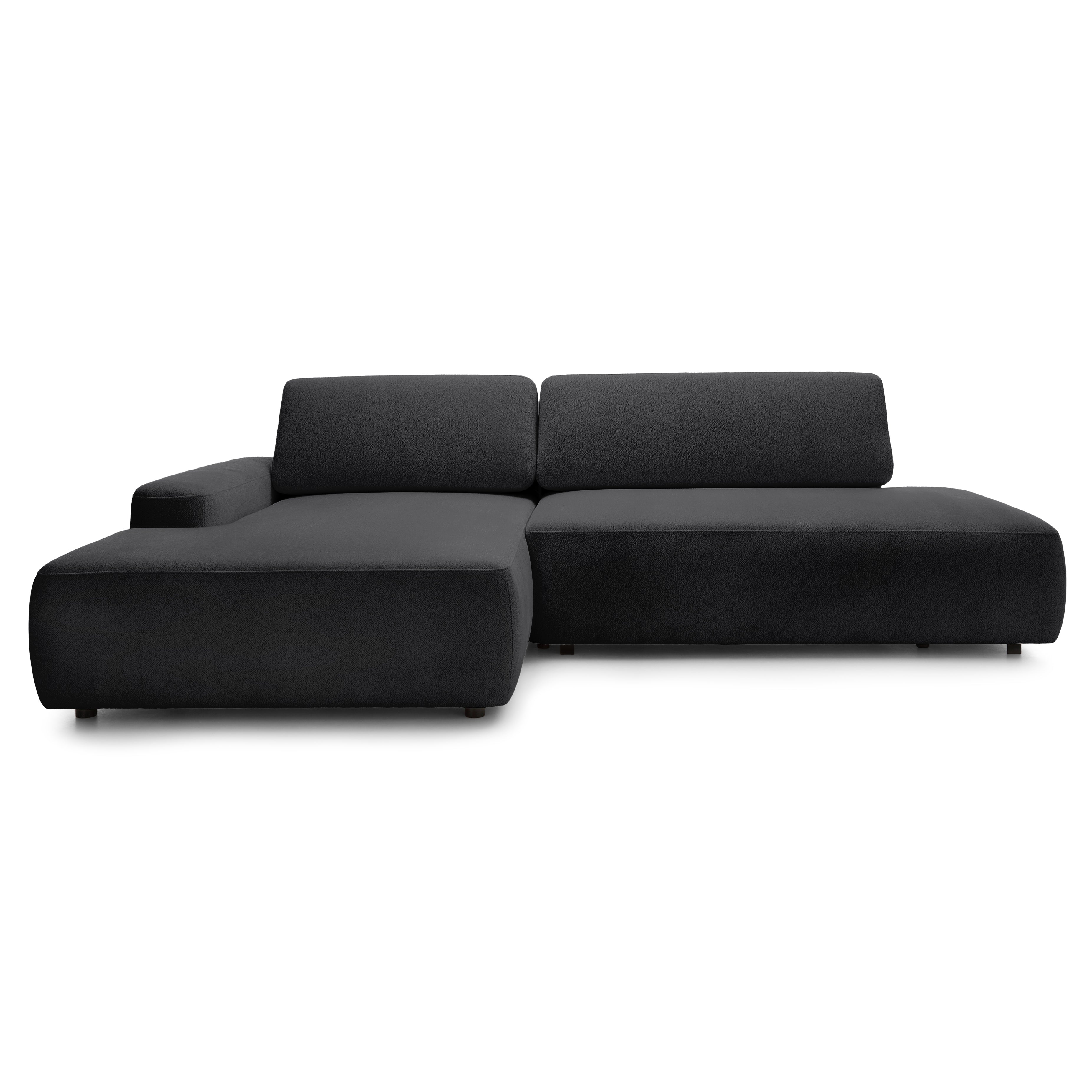 Narożnik z funkcją spania 4-osobowy 125x210 w stylu japandi | Bamby Lewostronny Dymny Granit (RAVEN 15)