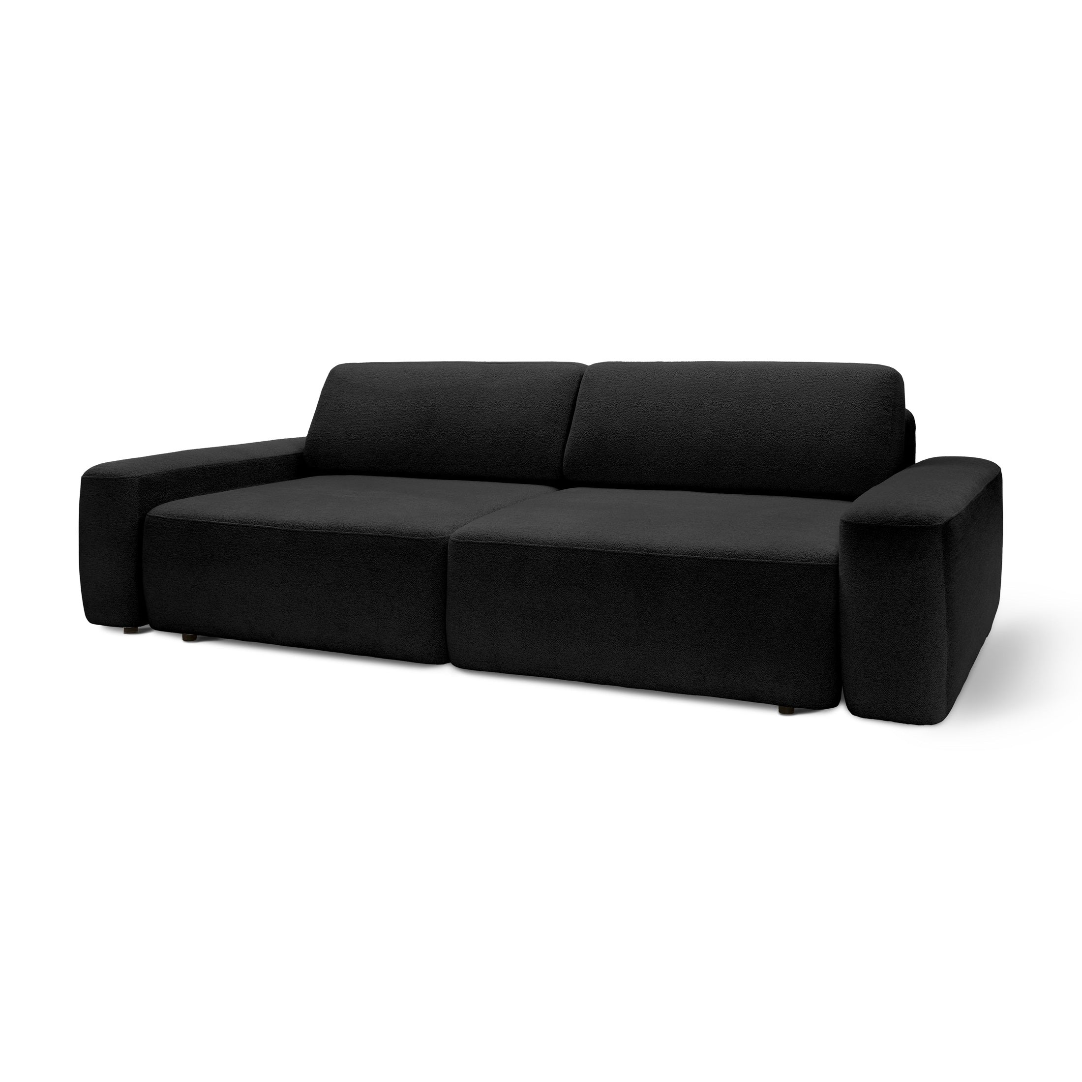 Sofa z funkcją spania 200x136 z pojemnikiem DL| Bamby Nocna Czerń (RAVEN 18)