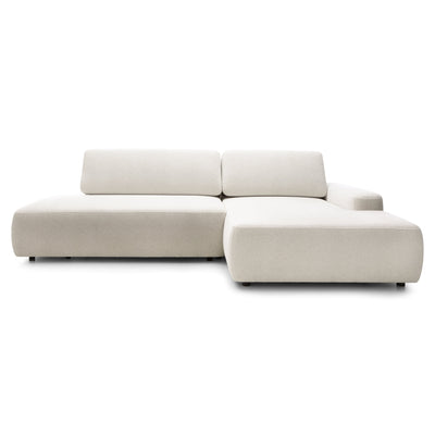 Narożnik z funkcją spania 4-osobowy 125x210 w stylu japandi | Bamby Prawostronny Lniana Poświata (RAVEN 24)
