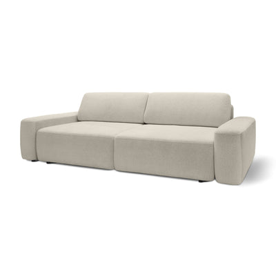 Sofa z funkcją spania 200x136 z pojemnikiem DL| Bamby Piaskowy Jedwab (RAVEN 28)