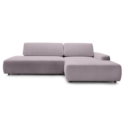 Narożnik z funkcją spania 4-osobowy 125x210 w stylu japandi | Bamby Prawostronny Pył Różany (RAVEN 30)