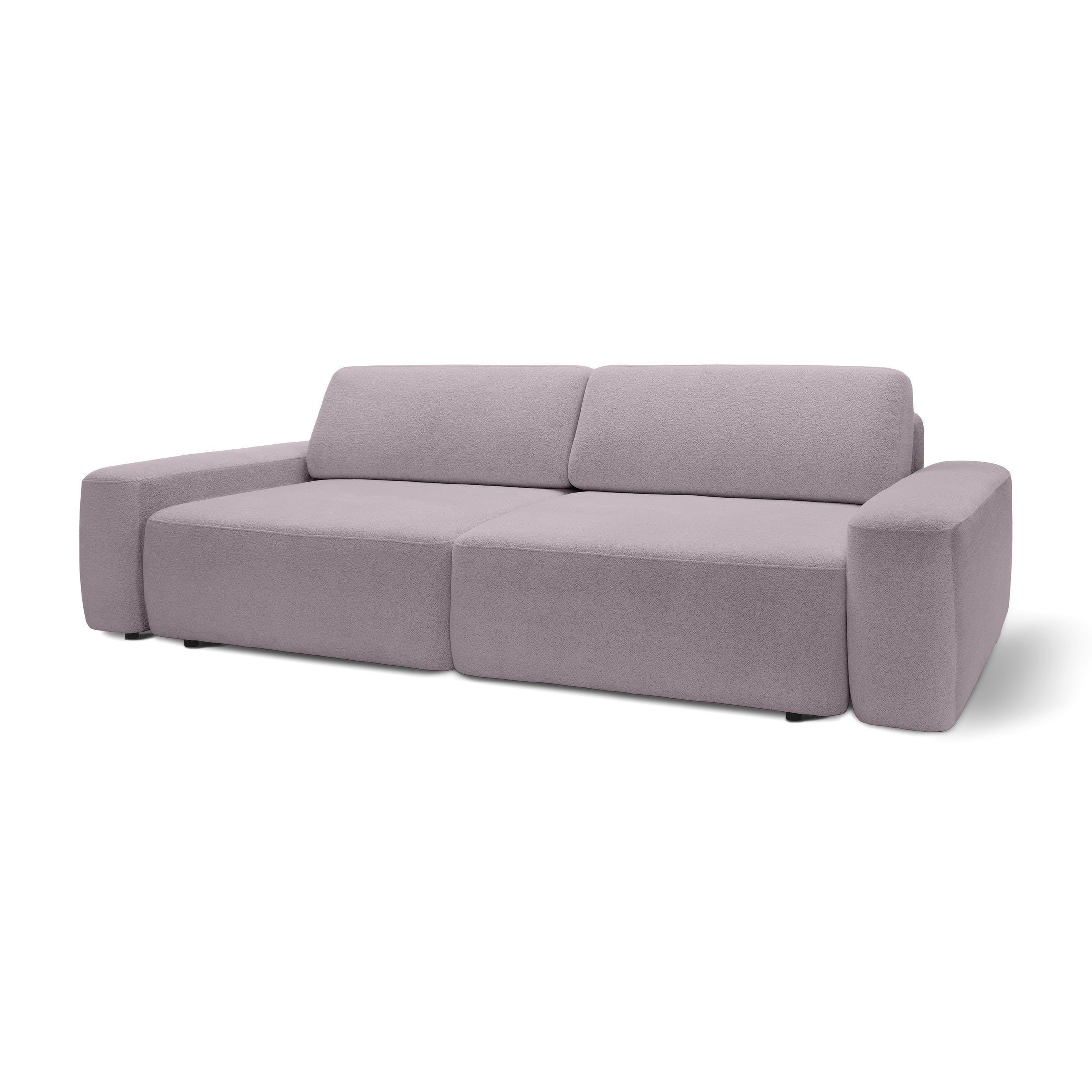 Sofa z funkcją spania 200x136 z pojemnikiem DL| Bamby Pył Różany (RAVEN 30)