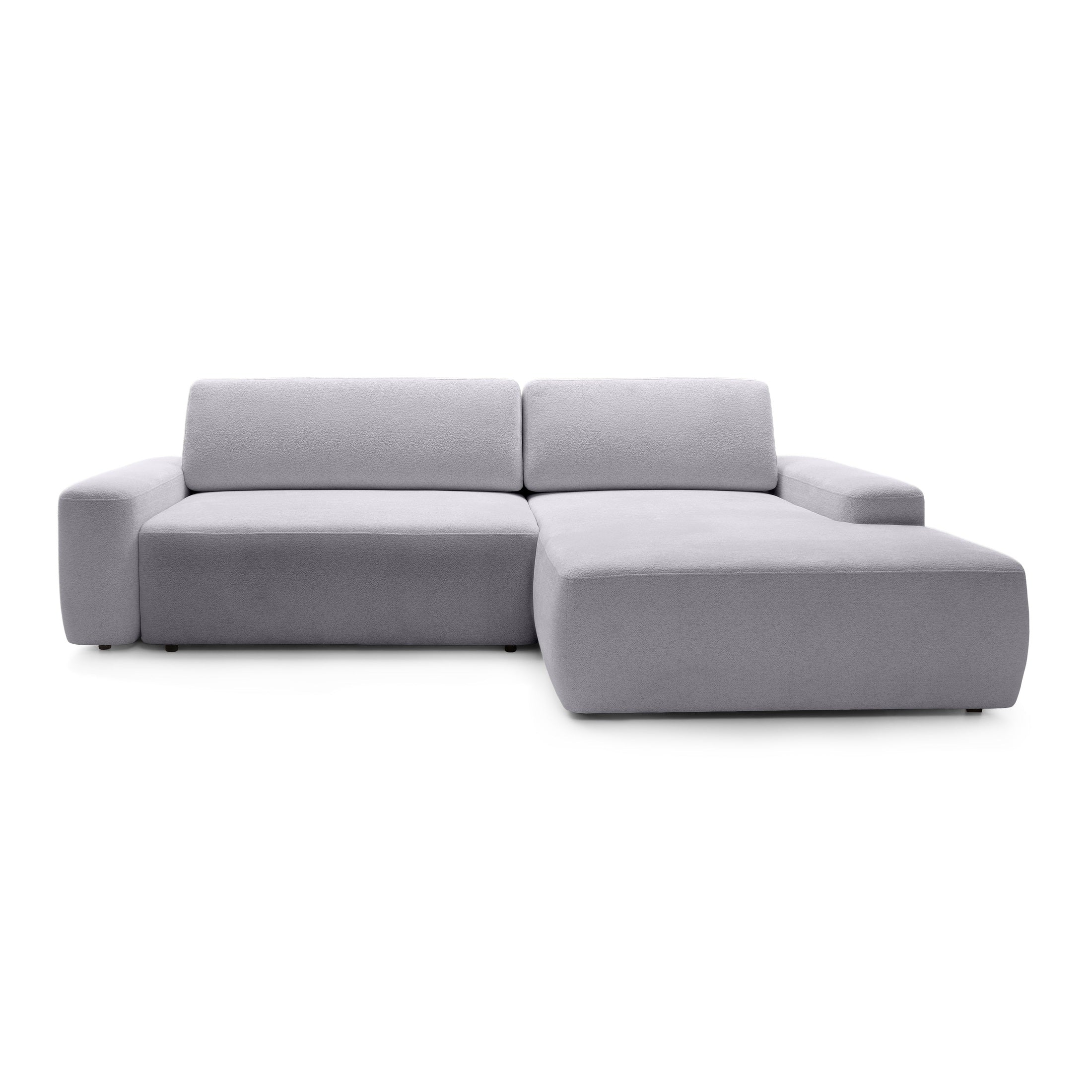 Narożnik z funkcją spania 3-osobowy 125x210 w stylu nowoczesnym | Bamby Prawostronny Szary Opal (RAVEN 06)