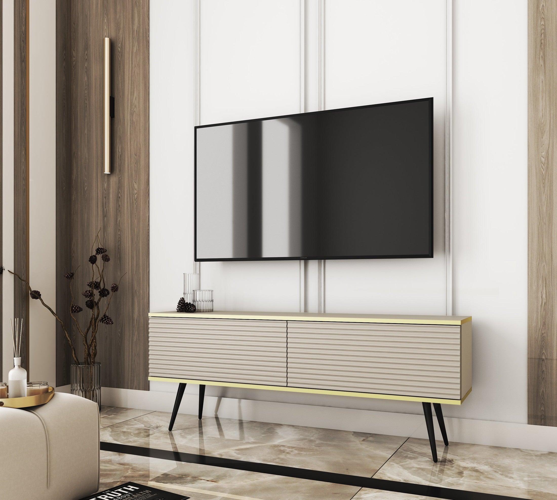 Szafka RTV 135x30 w stylu nowoczesnym | Meva