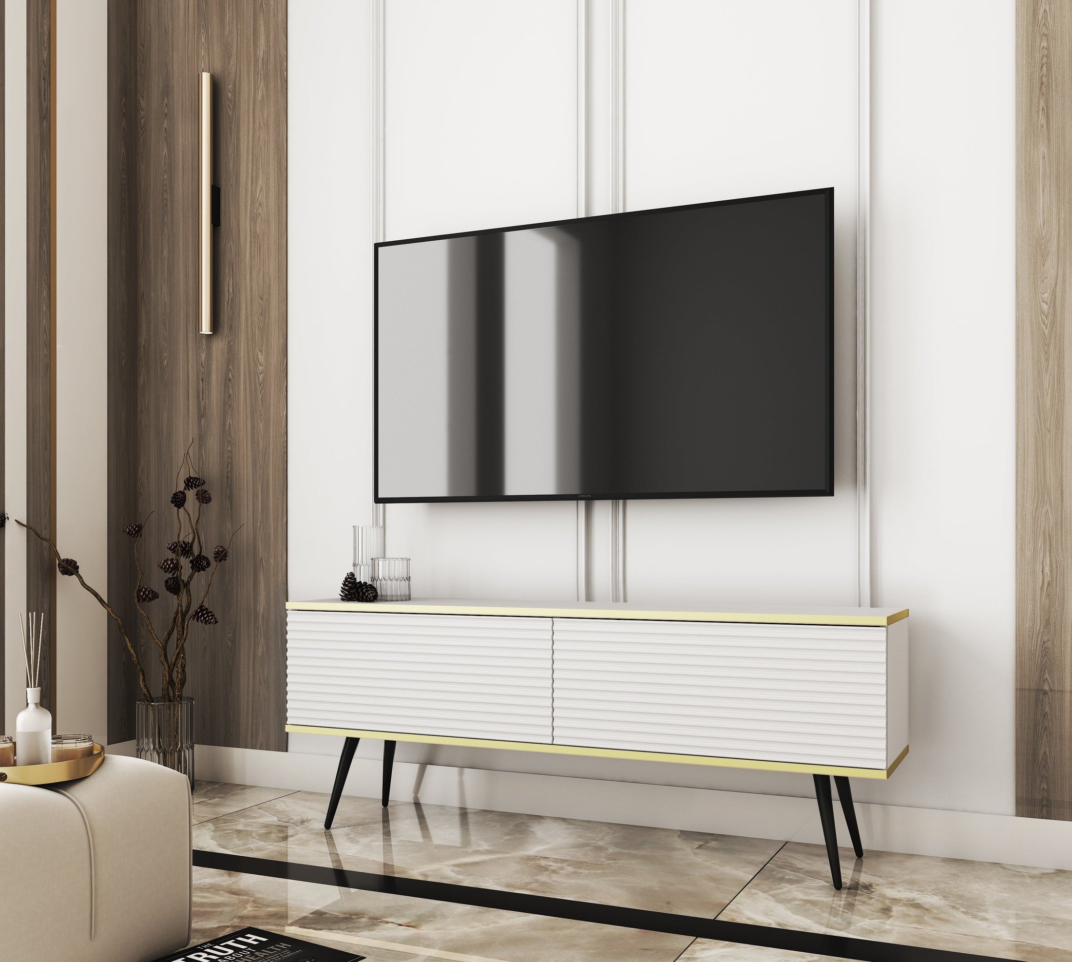 Szafka RTV 135x30 w stylu nowoczesnym | Meva