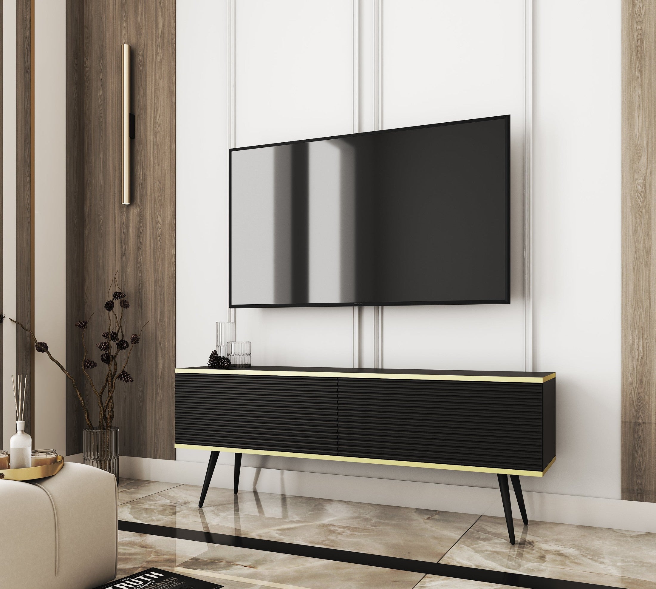 Szafka RTV 135x30 w stylu nowoczesnym | Meva