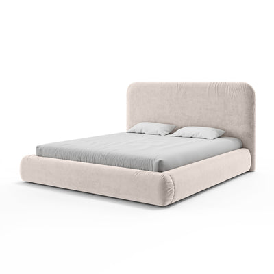 Upholstered bed with storage in a modern organic style | Paries