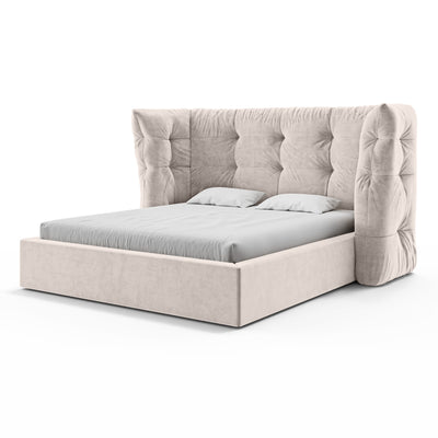 Tufted upholstered bed with storage in a glamour style | Diara